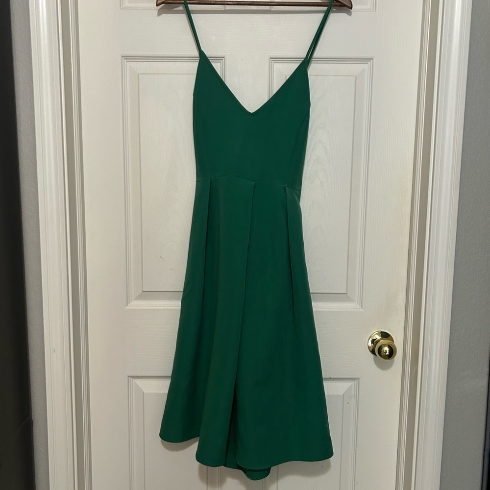 Express Green V-Neck Mini Dress
